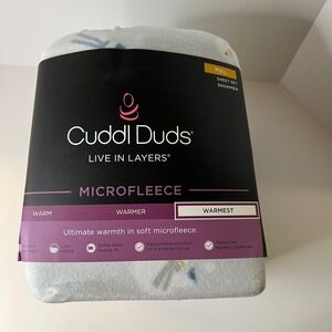 Cuddl Duds MicroFleece Full Sheet Set Snowmen Polyester Gray‎ White NIP